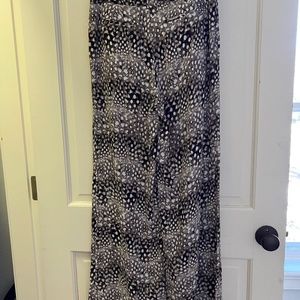 Zara silk blend long straight leg pant